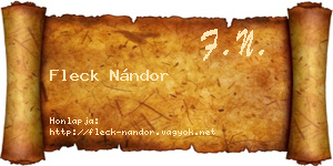 Fleck Nándor névjegykártya